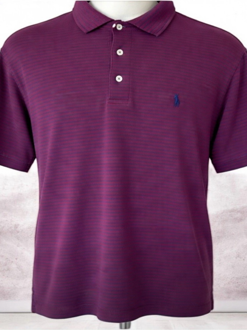Polo Ralph Lauren Classic Fit Striped Polo Shirt XL Blue Red Pony Logo Designer